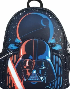 Star Wars - Darth Vader Death Star Light Up Glow in the Dark 10” Faux Leather Mini Backpack