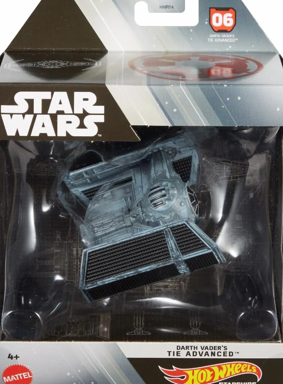 Star Wars - Darth Vader's Tie Advanced Hot Wheels Starships Select 4" Die-Cast Vehicle Replica