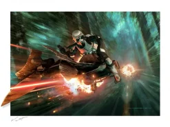 Star Wars - Endor Chase Fine Art Print by Jerry Vanderstelt