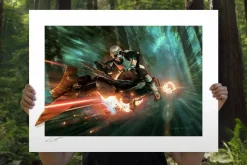 Star Wars - Endor Chase Fine Art Print by Jerry Vanderstelt