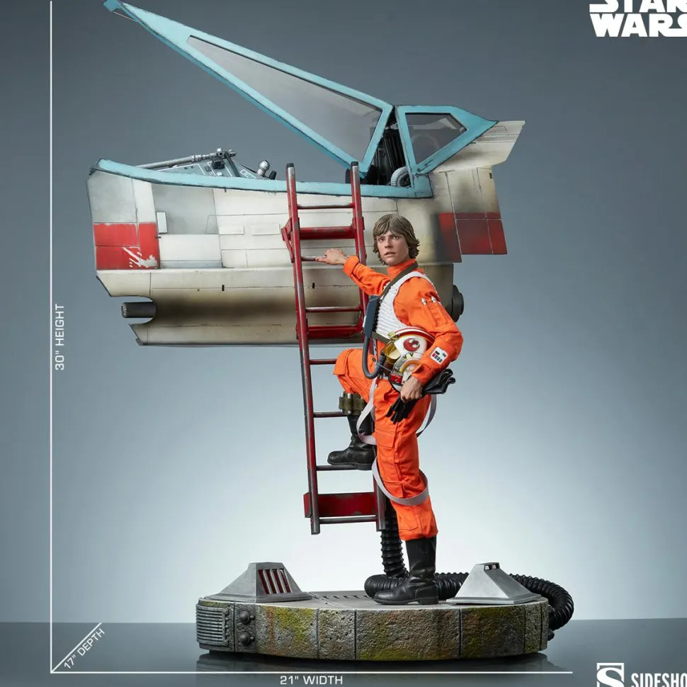 Star Wars - Luke Skywalker & X-Wing: Red Five, Standing By Premium Format Statue