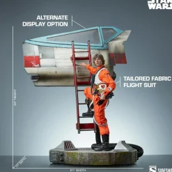 Star Wars - Luke Skywalker & X-Wing: Red Five, Standing By Premium Format Statue