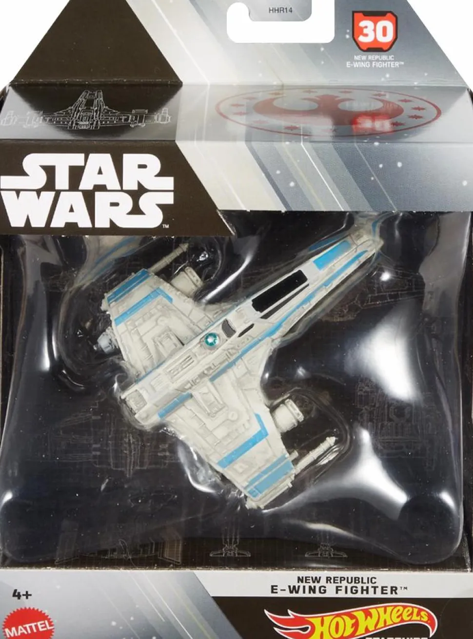 Star Wars - New Republic E-Wing Fighter Hot Wheels Starships Select 4" Die-Cast Vehicle Replica