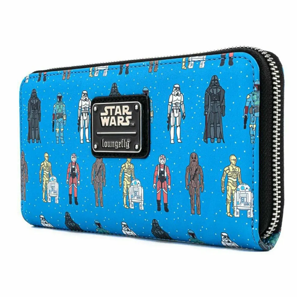 Star Wars - Retro Kenner Action Figures 8” Faux Leather Zip-Around Wallet