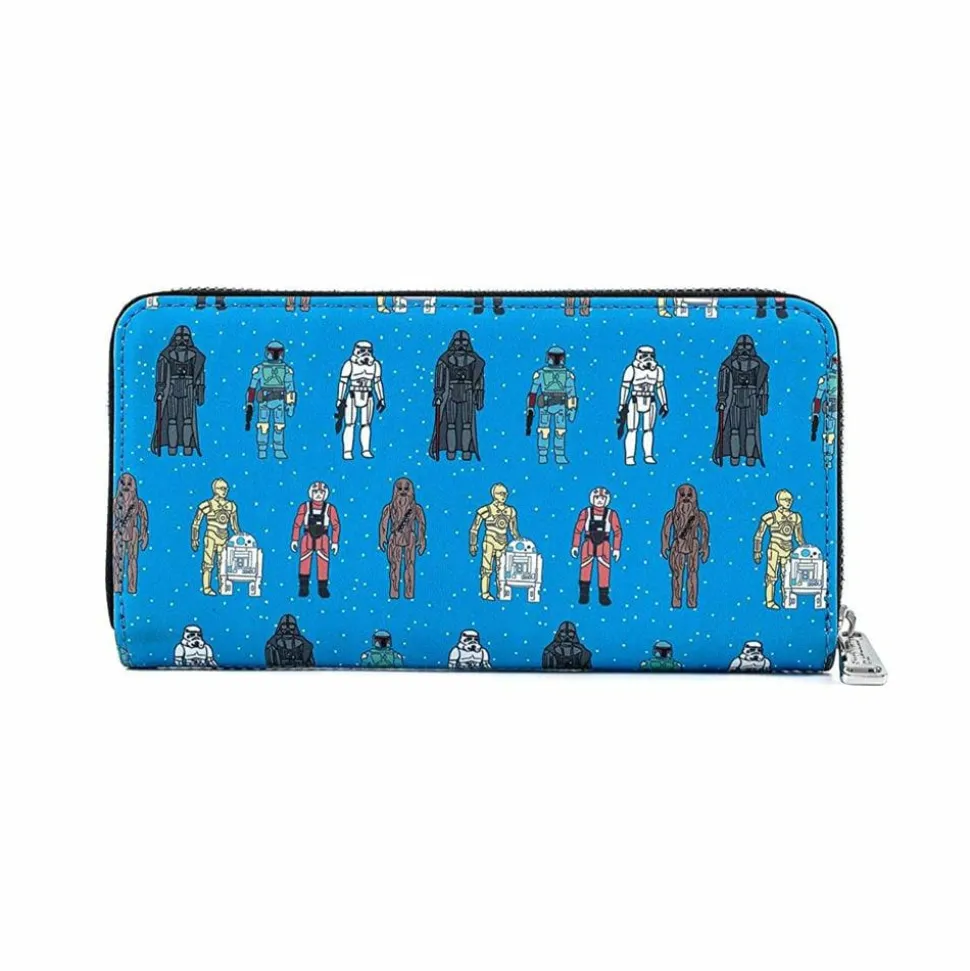 Star Wars - Retro Kenner Action Figures 8” Faux Leather Zip-Around Wallet