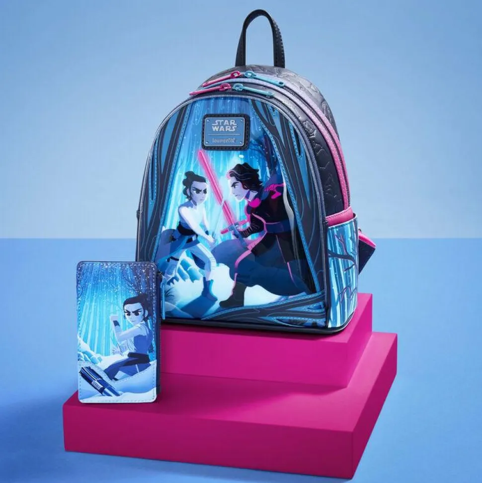 Star Wars - The Force Awakens Rey & Kylo Light Up 10" Faux Leather Mini Backpack