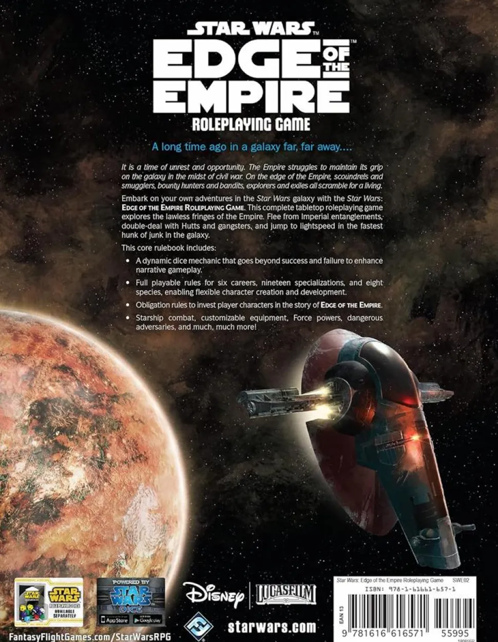 Star Wars: Edge of the Empire - Roleplaying Game Core Rulebook Hardcover Book
