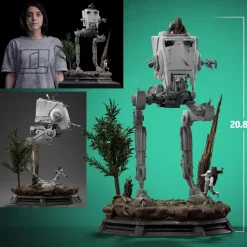 Star Wars Episode VI: Return of the Jedi - AT-ST & Chewbacca 1/20th Diorama Statue