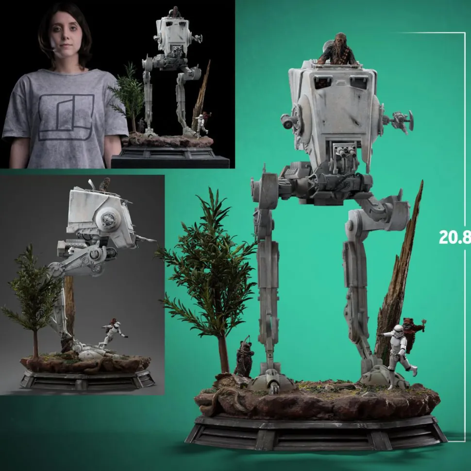 Star Wars Episode VI: Return of the Jedi - AT-ST & Chewbacca 1/20th Diorama Statue