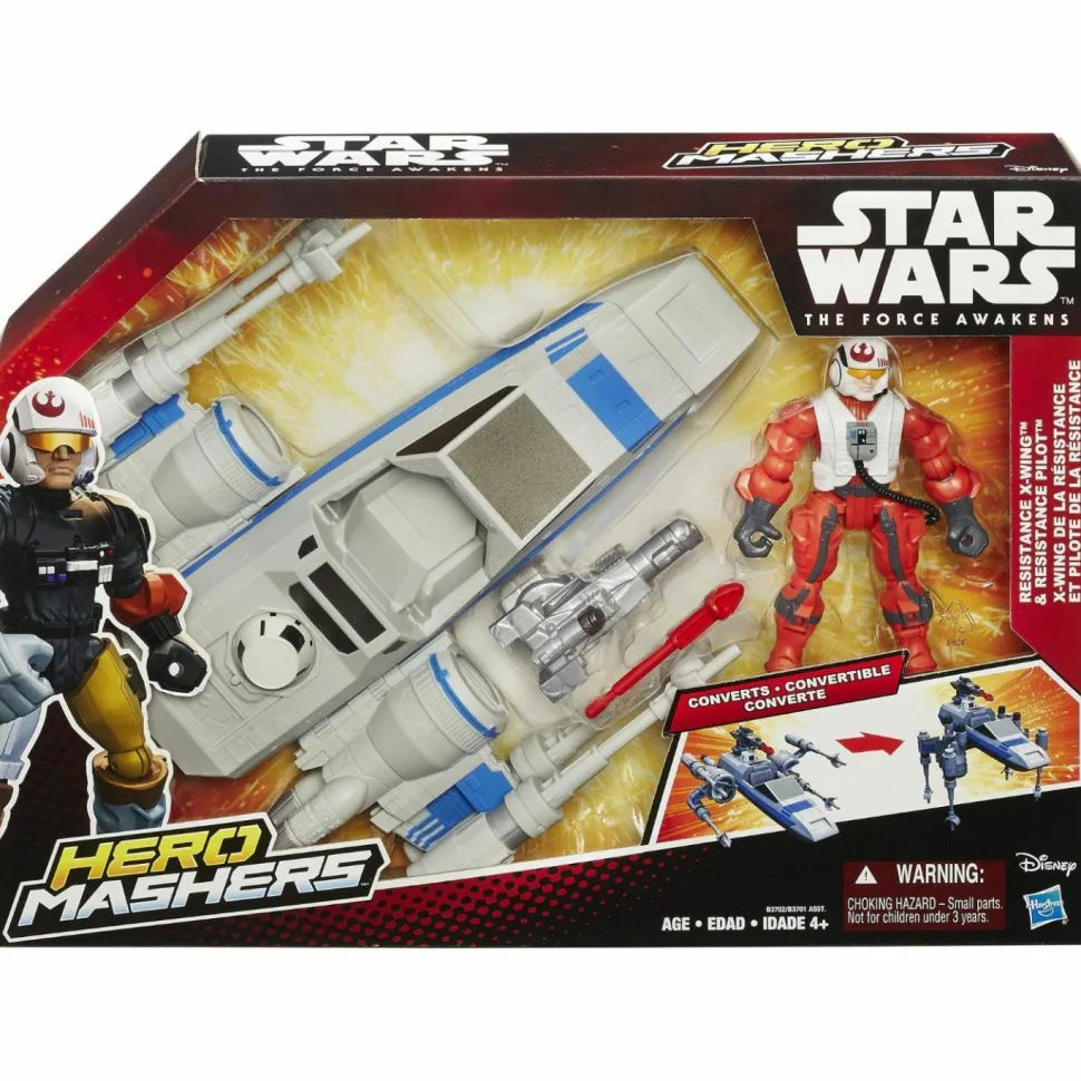 Star Wars Episode VII: The Force Awakens - Hero Mashers Resistance X-Wing Vehicle and Pilot Action Figure