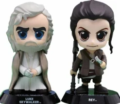 Star Wars Episode VII: The Force Awakens - Luke Skywalker & Rey Cosbaby 3.75” Hot Toys Bobble Head Figure 2-Pack