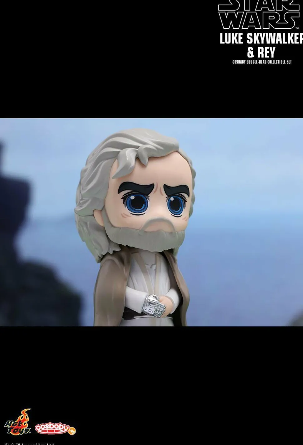 Star Wars Episode VII: The Force Awakens - Luke Skywalker & Rey Cosbaby 3.75” Hot Toys Bobble Head Figure 2-Pack