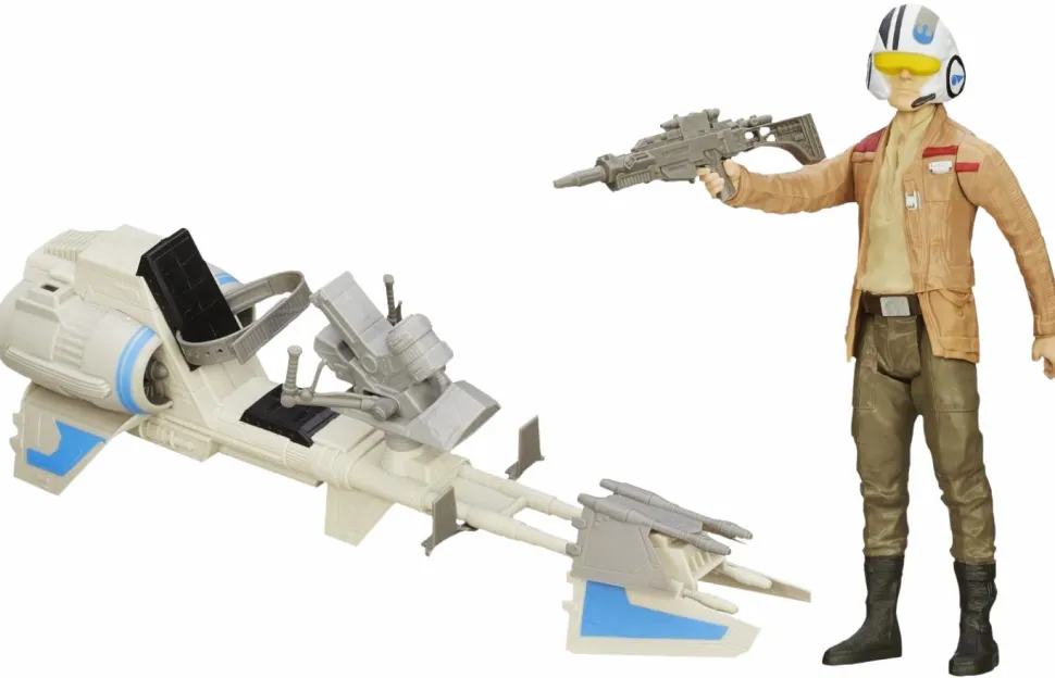 Star Wars Episode VII: The Force Awakens - Speeder Bike and Poe Dameron (Hero Series Vehicle & 12” Action Figure Set)