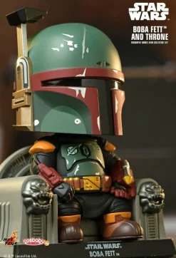 Star Wars: The Book of Boba Fett - Boba Fett on Throne Cosbaby (S) Hot Toys Figure