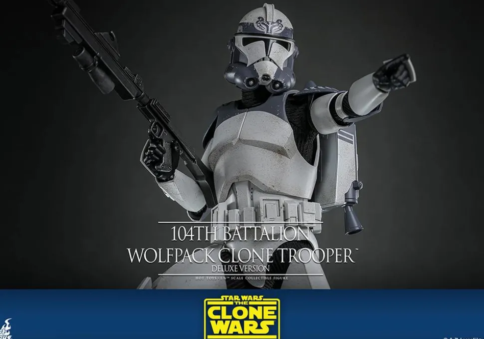 Star Wars: The Clone Wars - 104th Battalion Wolfpack Clone Trooper Deluxe Version 1/6th Scale Hot Toys Action Figure