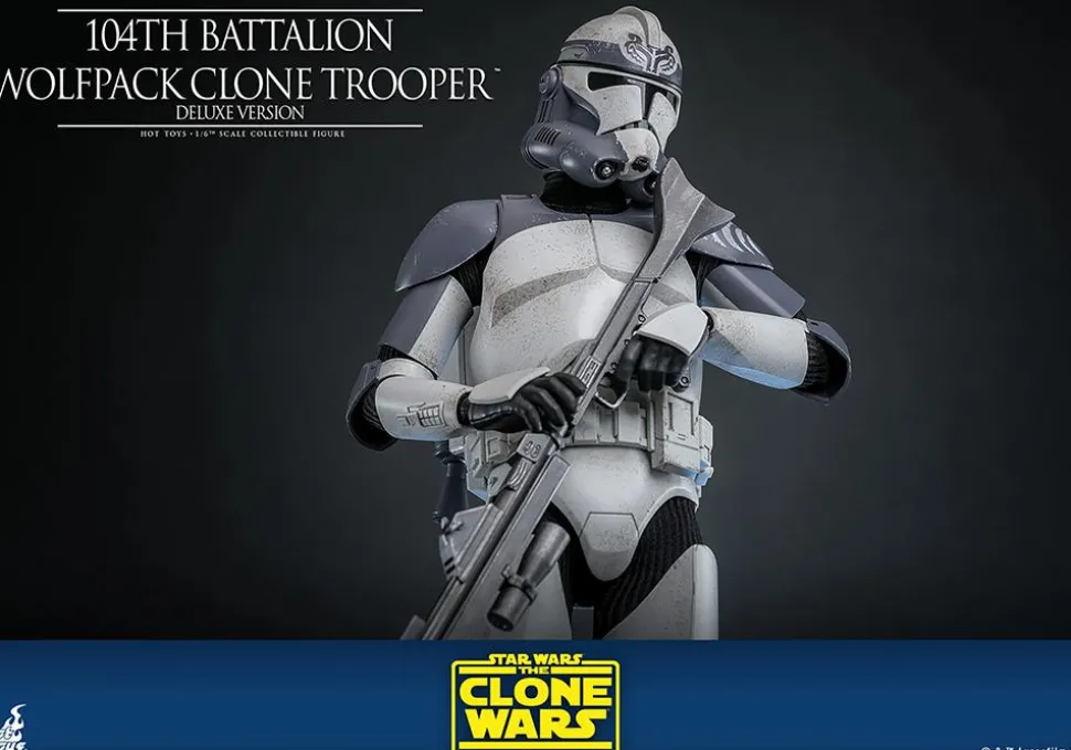Star Wars: The Clone Wars - 104th Battalion Wolfpack Clone Trooper Deluxe Version 1/6th Scale Hot Toys Action Figure