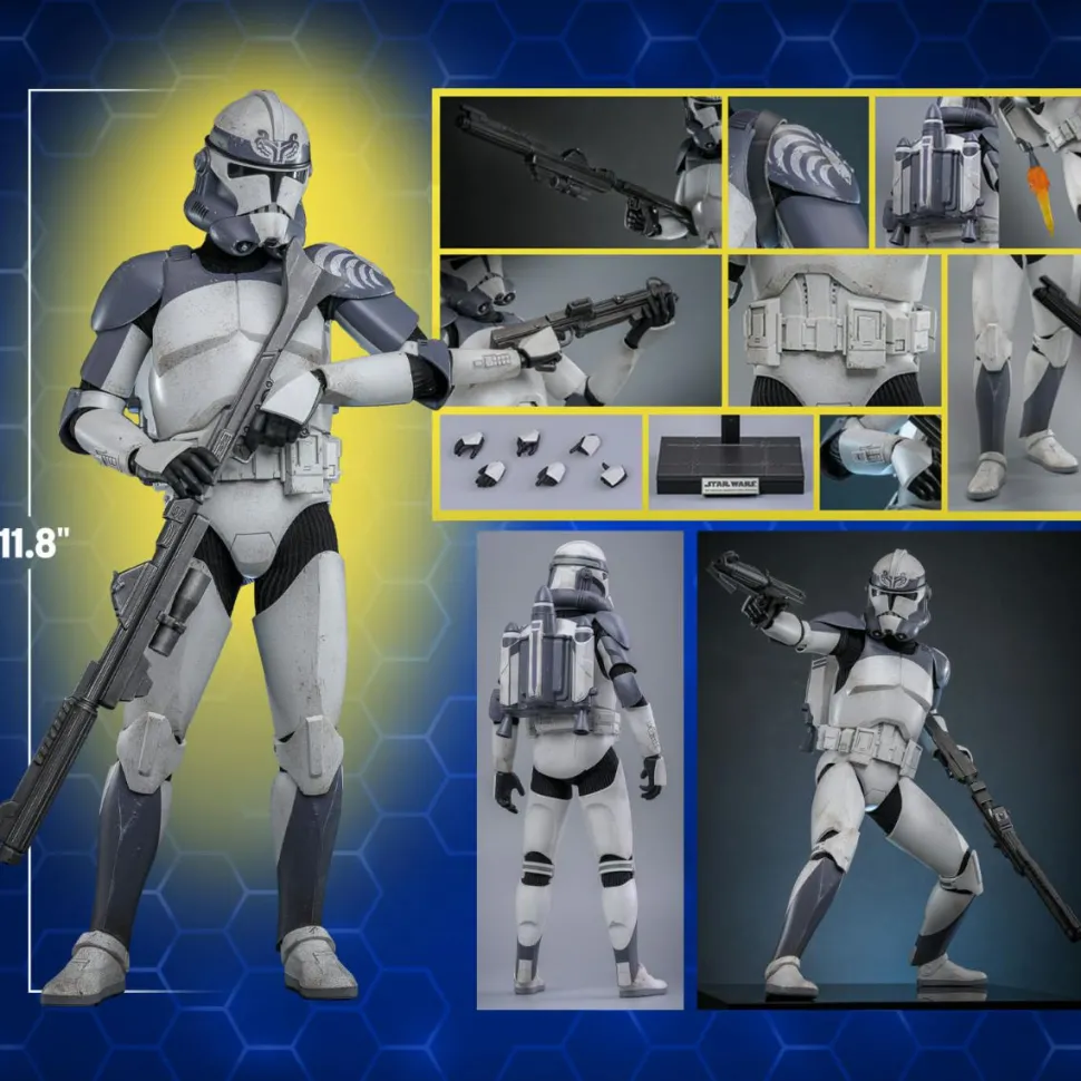 Star Wars: The Clone Wars - 104th Battalion Wolfpack Clone Trooper 1/6th Scale Hot Toys Action Figure