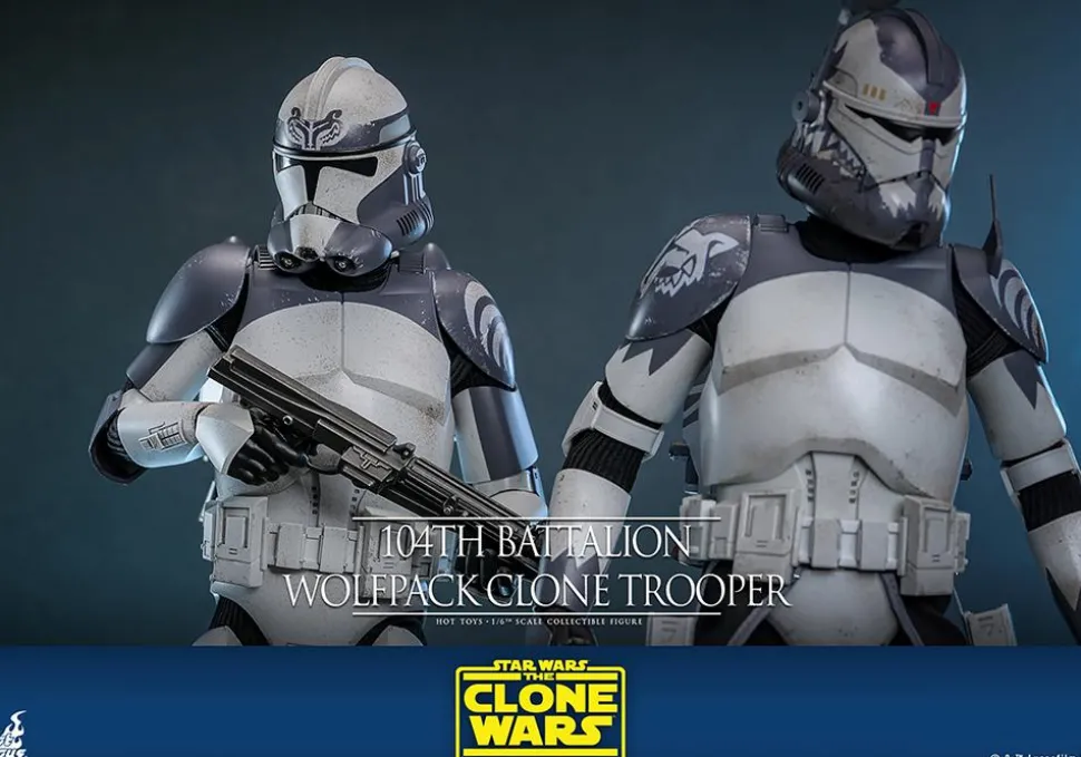 Star Wars: The Clone Wars - 104th Battalion Wolfpack Clone Trooper 1/6th Scale Hot Toys Action Figure