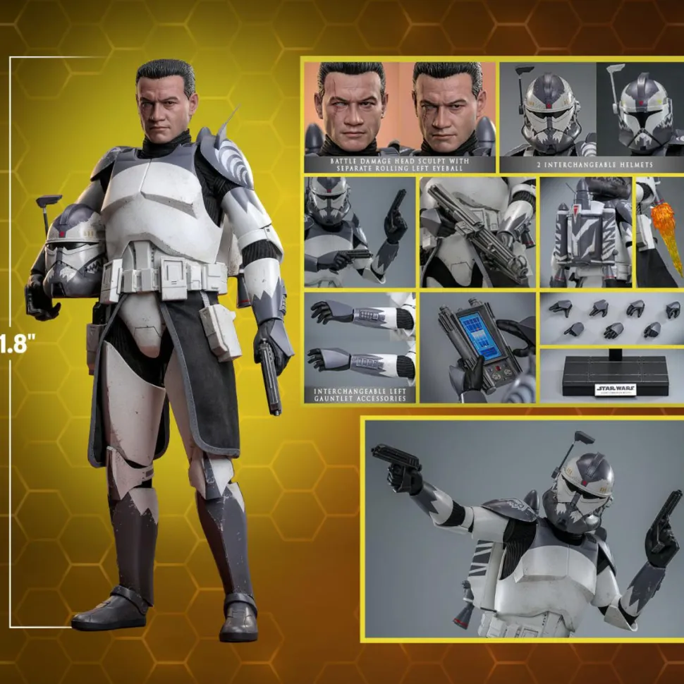 Star Wars: The Clone Wars - Clone Commander Wolffe 1/6th Scale Hot Toys Action Figure