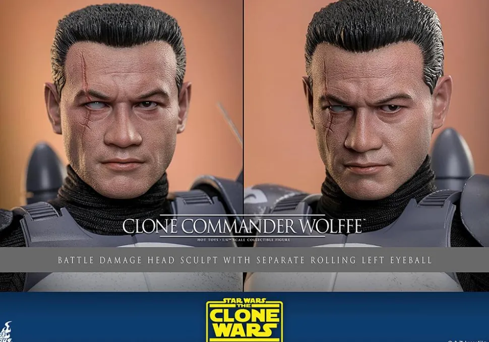 Star Wars: The Clone Wars - Clone Commander Wolffe 1/6th Scale Hot Toys Action Figure
