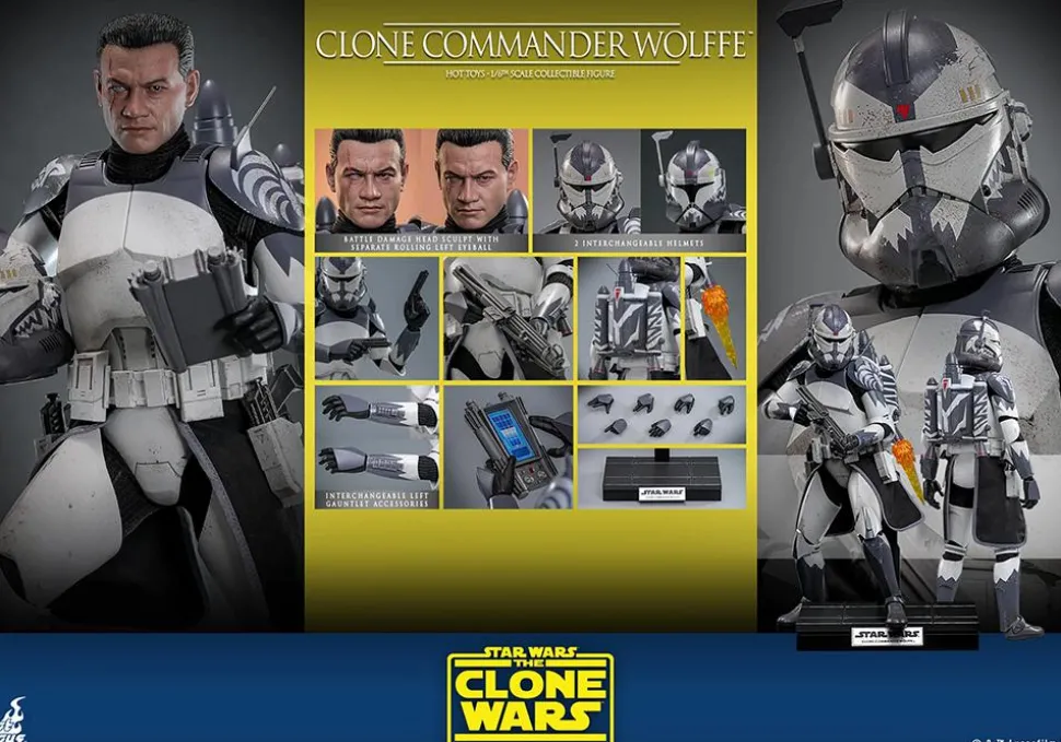Star Wars: The Clone Wars - Clone Commander Wolffe 1/6th Scale Hot Toys Action Figure