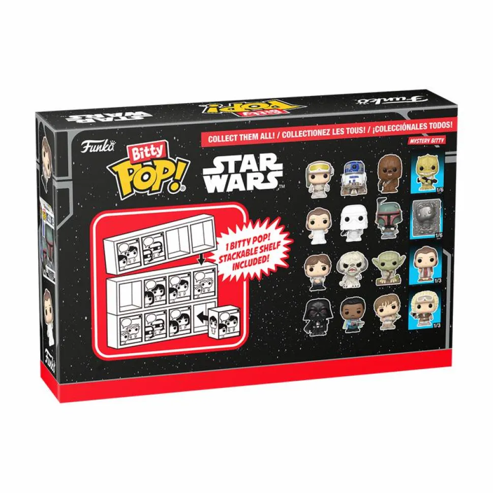 Star Wars: The Empire Strikes Back - Luke Skywalker (Hoth), R2-D2, Princess Leia & Mystery Bitty Pop! Vinyl Figure 4-Pack