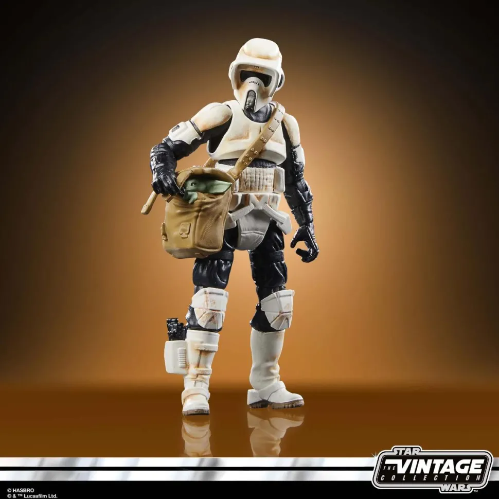 Star Wars: The Mandalorian - Speeder Bike with Scout Trooper & Grogu Vintage Collection Kenner 3.75" Scale Action Figure Vehicle Playset