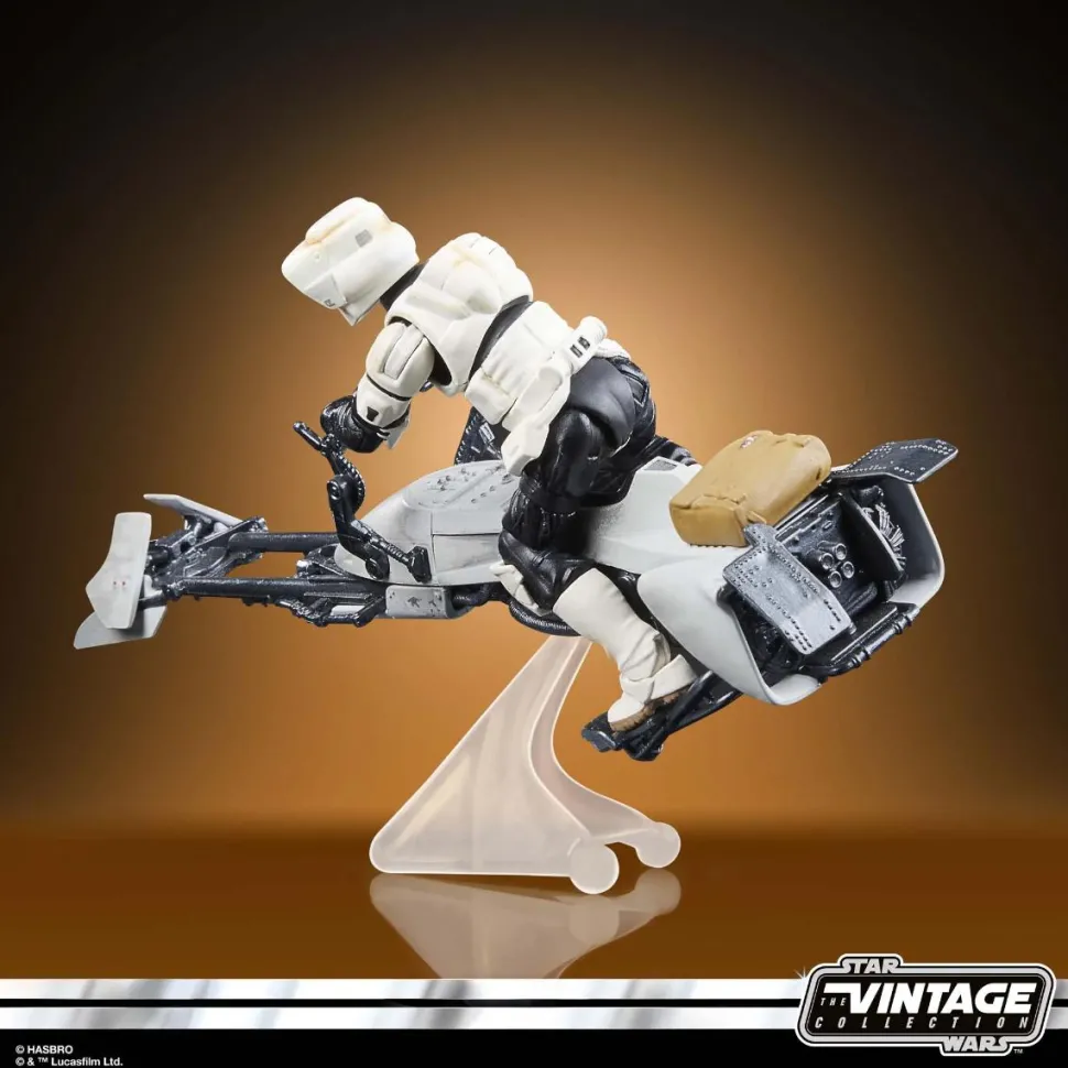 Star Wars: The Mandalorian - Speeder Bike with Scout Trooper & Grogu Vintage Collection Kenner 3.75" Scale Action Figure Vehicle Playset