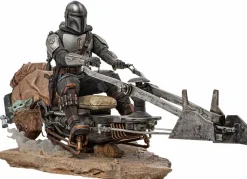Star Wars: The Mandalorian - The Mandalorian on Speeder Bike 1/10th Scale Statue