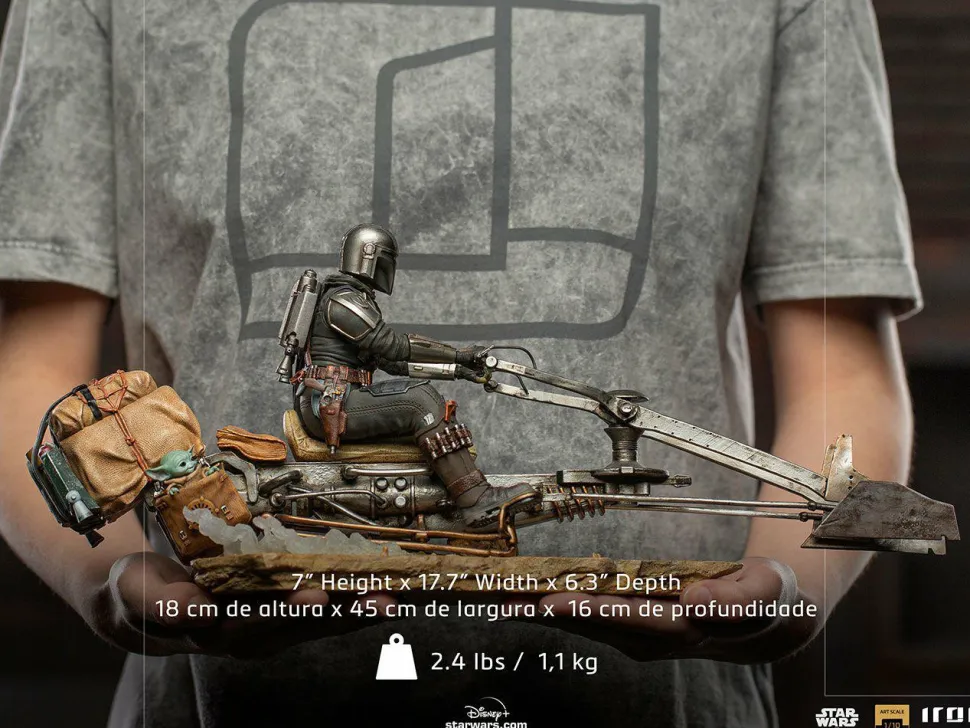 Star Wars: The Mandalorian - The Mandalorian on Speeder Bike 1/10th Scale Statue