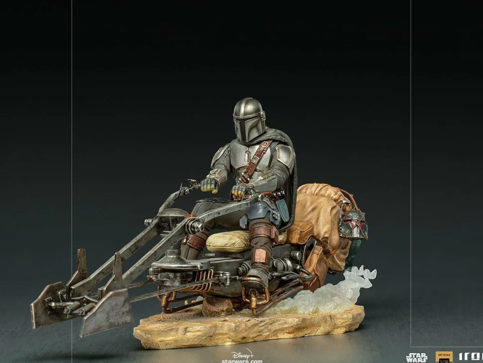 Star Wars: The Mandalorian - The Mandalorian on Speeder Bike 1/10th Scale Statue