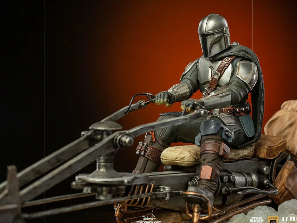 Star Wars: The Mandalorian - The Mandalorian on Speeder Bike 1/10th Scale Statue