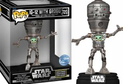 Star Wars: The Mandalorian - IG-12 with Grogu Deluxe Pop! Vinyl Figure with Lights and Sounds (Popcultcha Exclusive)