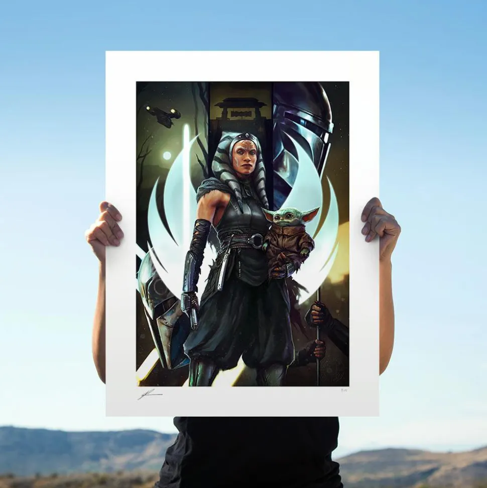 Star Wars: The Mandalorian - The Jedi: Ahsoka Tano & Grogu Fine Art Print by Richard Luong