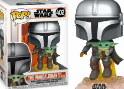 Star Wars: The Mandalorian - The Mandalorian with The Child (Baby Yoda) Flying Pop! Vinyl Figure
