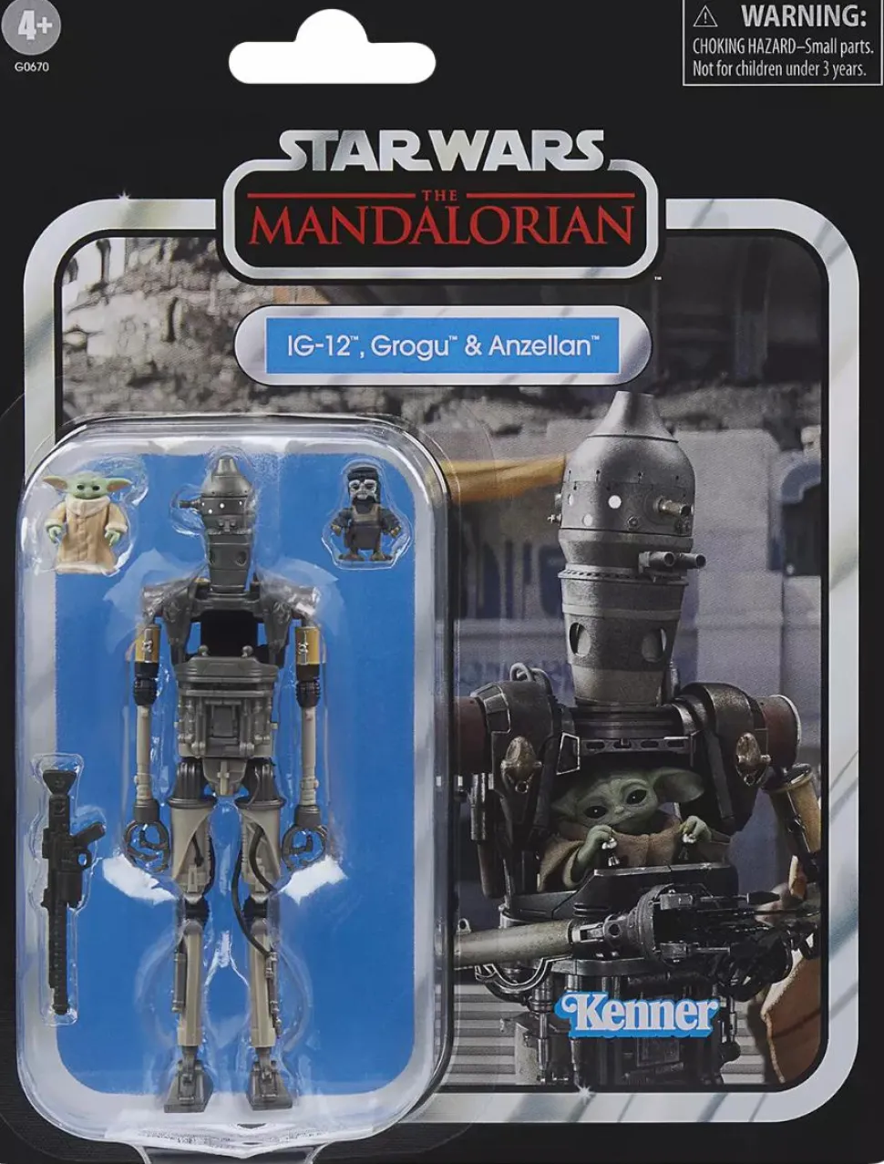 Star Wars: The Mandalorian - IG-12, Grogu & Anzellan Vintage Collection Kenner 3.75" Scale Action Figure
