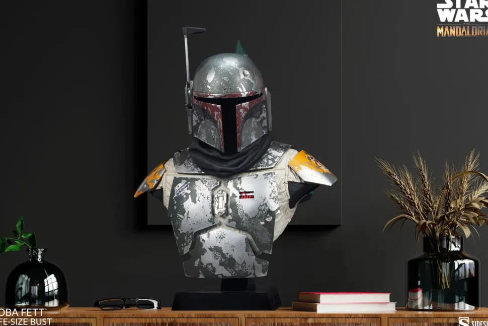 Star Wars: The Mandalorian - Boba Fett 1:1 Scale Life-Size Bust Statue