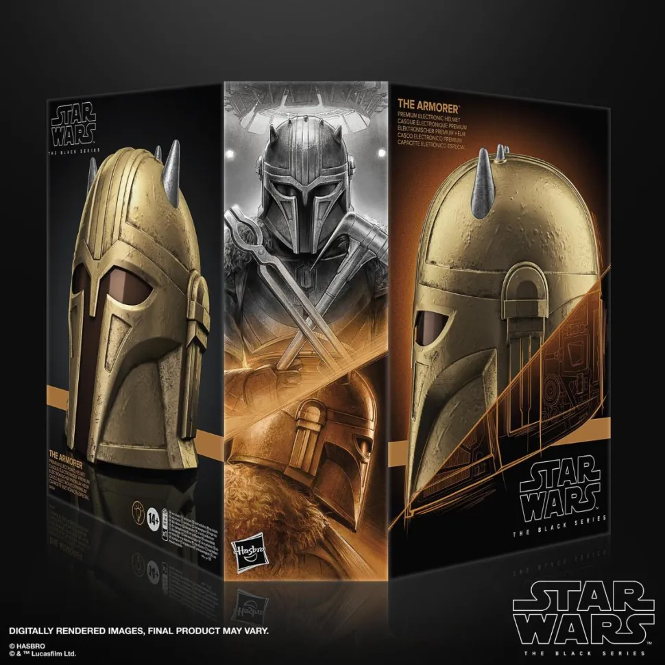 Star Wars: The Mandalorian - The Armorer Premium Electronic Helmet Black Series 1:1 Scale Life-Size Prop Replica