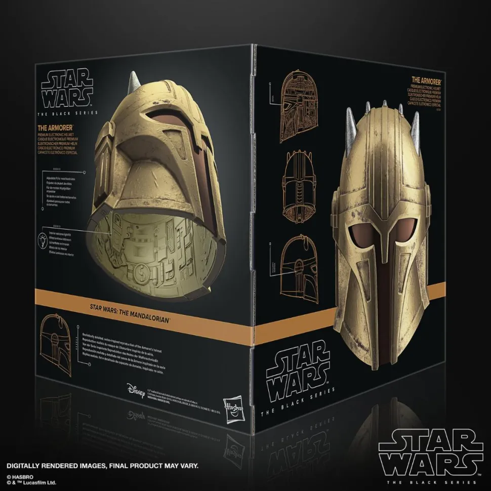 Star Wars: The Mandalorian - The Armorer Premium Electronic Helmet Black Series 1:1 Scale Life-Size Prop Replica