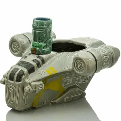 Star Wars: The Mandalorian - The Mandalorian with Grogu and Razor Crest Geeki Tikis Ceramic Punch Bowl Set