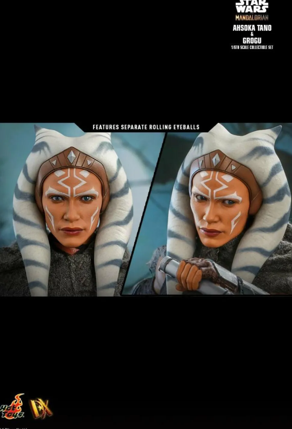 Star Wars: The Mandalorian - Ahsoka Tano & Grogu 1/6th Scale Hot Toys Action Figure 2-Pack