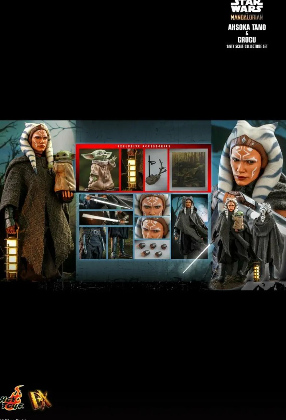 Star Wars: The Mandalorian - Ahsoka Tano & Grogu 1/6th Scale Hot Toys Action Figure 2-Pack