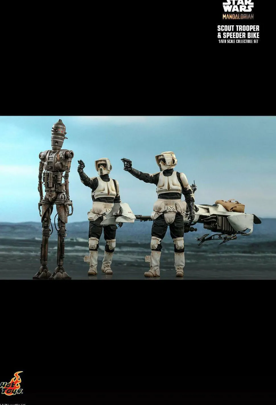 Star Wars: The Mandalorian - Scout Trooper with Speeder Bike 1/6th Scale Hot Toys Action Figure Set