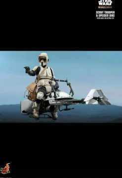 Star Wars: The Mandalorian - Scout Trooper with Speeder Bike 1/6th Scale Hot Toys Action Figure Set