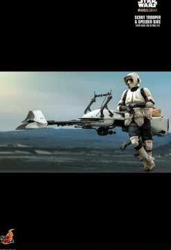 Star Wars: The Mandalorian - Scout Trooper with Speeder Bike 1/6th Scale Hot Toys Action Figure Set