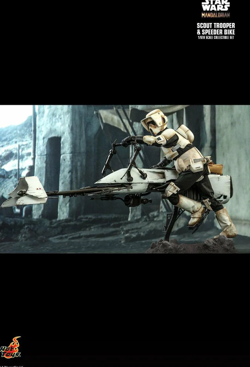 Star Wars: The Mandalorian - Scout Trooper with Speeder Bike 1/6th Scale Hot Toys Action Figure Set