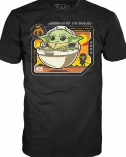 Star Wars: The Mandalorian - Grogu Baby On Board SuperCute Unisex Black T-Shirt