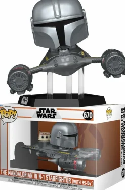 Star Wars: The Mandalorian - The Mandalorian in N-1 Starfighter with R5-D4 Pop! Rides Vinyl Figure