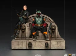 Star Wars: The Mandalorian - Boba Fett & Fennec on Throne Deluxe 1/10th Scale Statue
