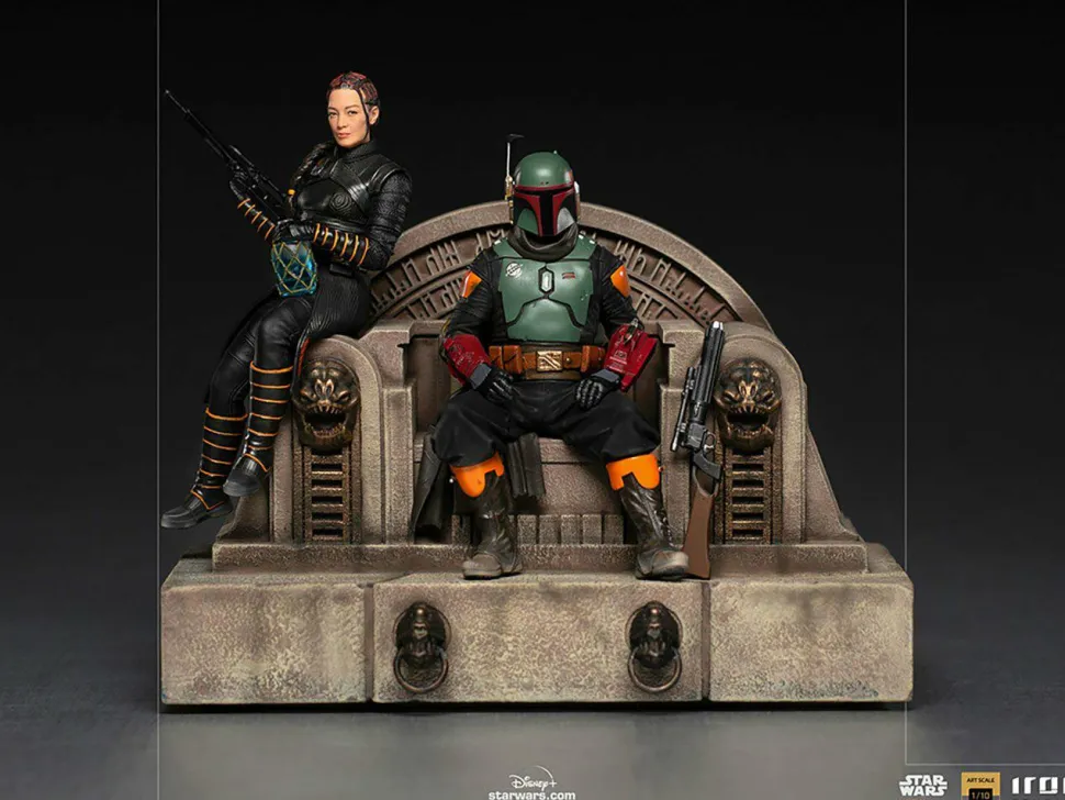Star Wars: The Mandalorian - Boba Fett & Fennec on Throne Deluxe 1/10th Scale Statue